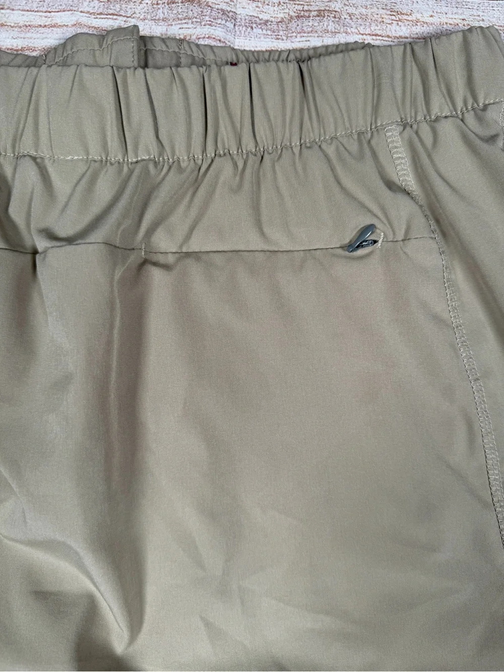 LDA Gorpcore Granola Outdoors‎ Hiking Khaki Mini Skirt with Burgundy Drawstring